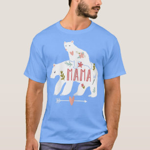 Mama Bear 2 Baby Bärenknaben auf der Rückseite T-Shirt