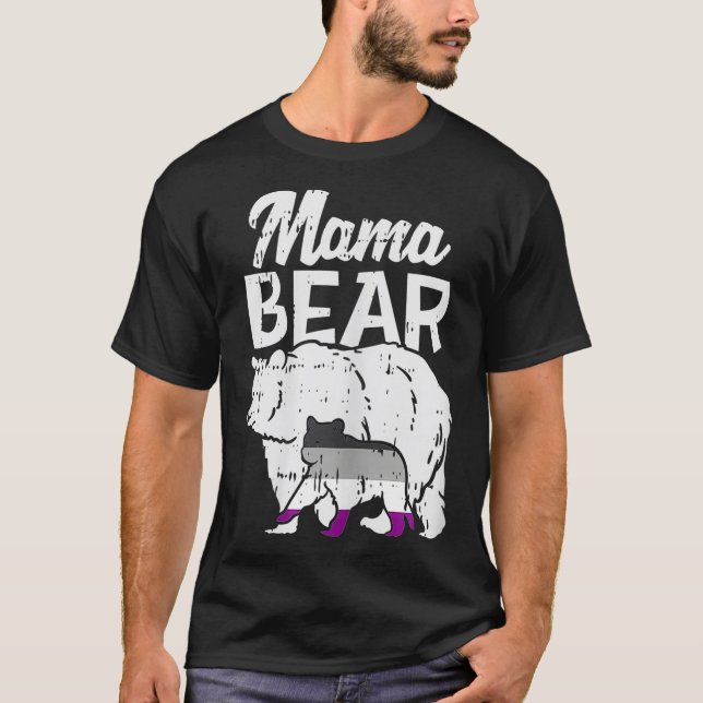 Mama Bear Ace Flag LGBTQ Mama für Frauen in asexue T-Shirt (Vorderseite)