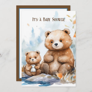 Mama Bear and Cub Baby Dusche Einladung