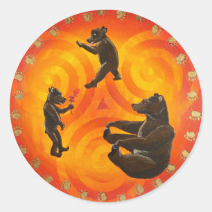 Mama Bear Animal Guide Hex Sign Runder Aufkleber