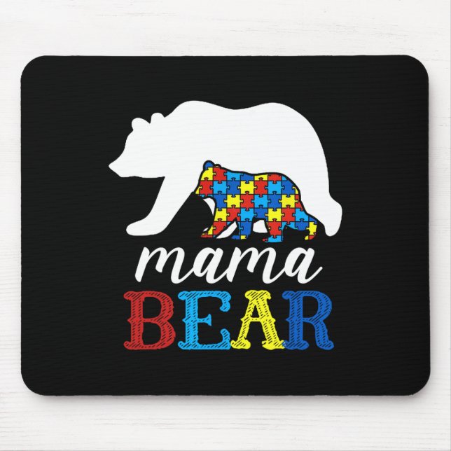 Mama Bear Autism Awareness Puzzle Mama Geschenk Mousepad (Vorne)