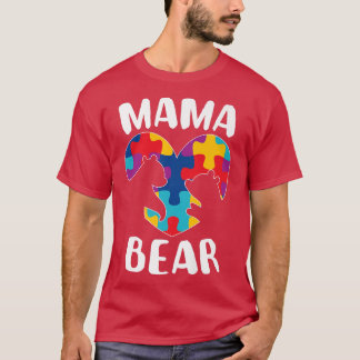 Mama Bear Autismus Bewusstsein Puzzle Piece Suppor T-Shirt