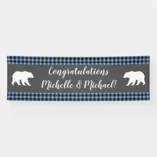 Mama Bear Baby Dusche Woodland Lodge Boy Blue Banner