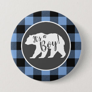 Mama Bear Baby Dusche Woodland Lodge Boy Blue Button