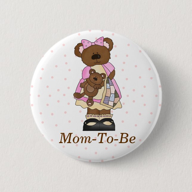 Mama Bear Baby Shower Mommy Button Button (Vorderseite)