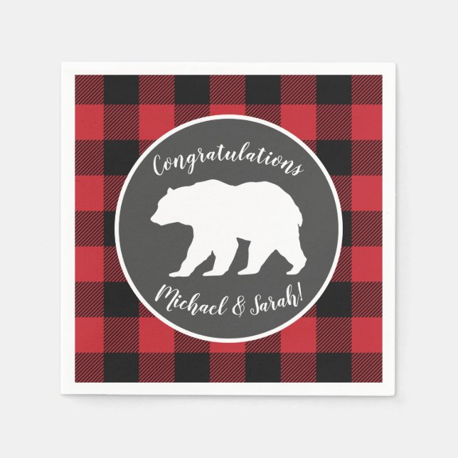 Mama Bear Baby Shower Woodland Lodge Serviette (Vorderseite)
