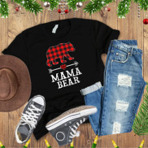 Mama Bear Christmas Pajama Red Kariert Buffalo