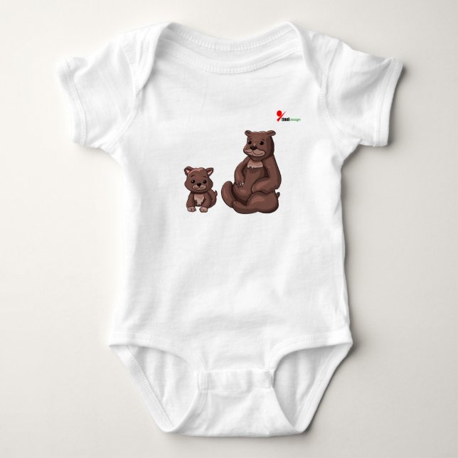 Mama Bear & Cub Baby Bodysuit Baby Strampler (Vorderseite)