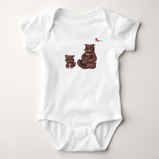 Mama Bear & Cub Baby Bodysuit Strampler (Vorderseite)