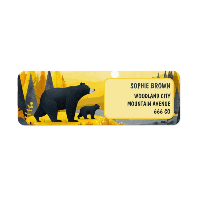 Mama Bear& Cub Mountain Landscape Return Address  (Vorne)