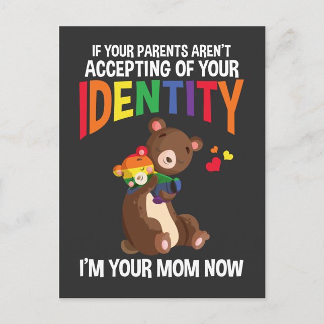 Mama Bear Cuddle Relationship Rainbow Color Postkarte (Vorderseite)