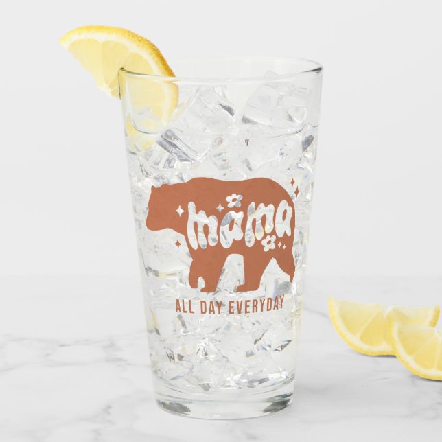 Mama Bear den ganzen Tag Glas (Vorderseite Ice)