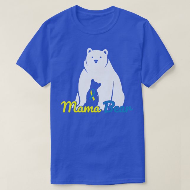 Mama Bear Down Syndrome Awareness T21 Premium T-Shirt (Design vorne)