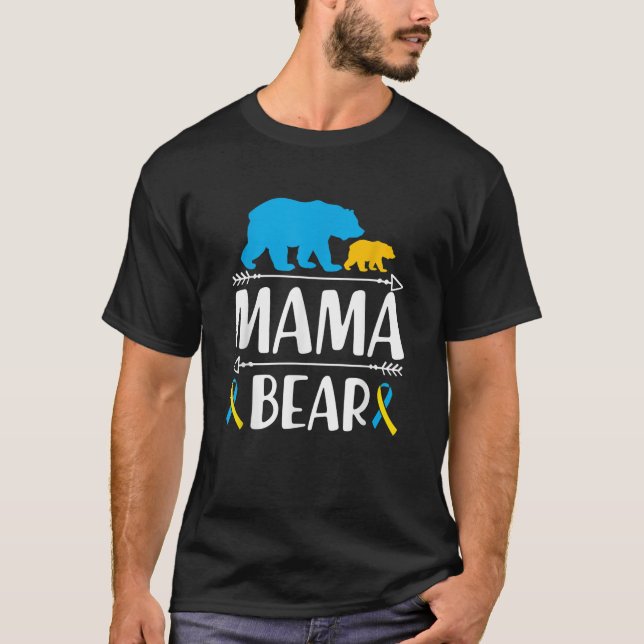 Mama Bear Down Syndrome Awareness T-Shirt (Vorderseite)