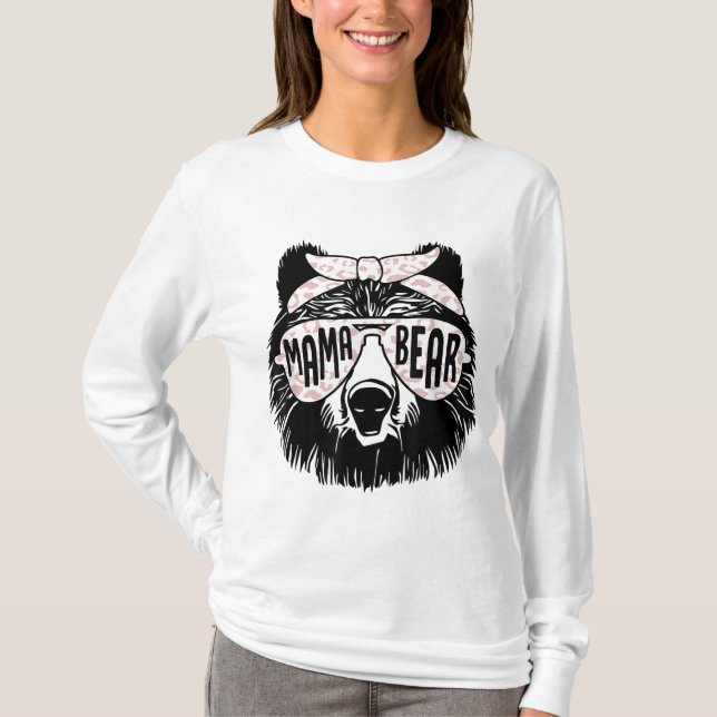 Mama Bear Face Sonnenbrille Mutter Mama Mommy Moth T-Shirt (Vorderseite)