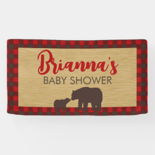Mama Bear Flannel Baby Duschbanner Banner