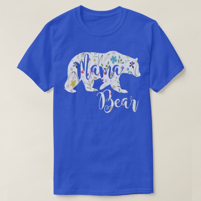 Mama Bear Floral Pattern Fun Mama Mutter Geschenk  T-Shirt (Design vorne)