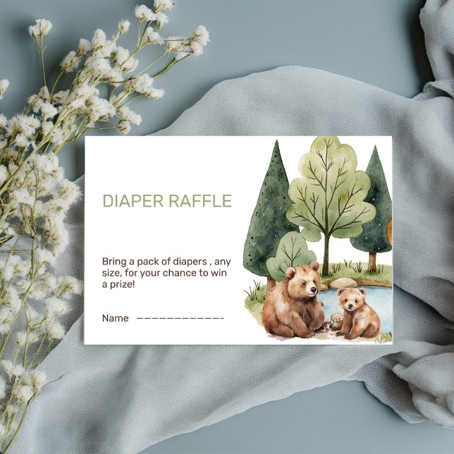 Mama bear forest baby Dusche Aquarellkarte Begleitkarte (Adorable Watercolor Mama & Baby Bear Invitation – Perfect for a Woodland Baby Shower!)