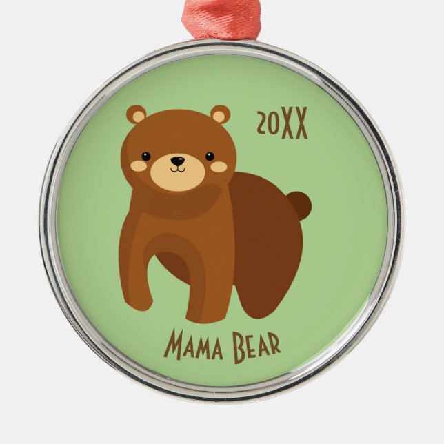 Mama Bear Fostering Liebe Frohe Weihnachten gestor Ornament Aus Metall (Vorne)