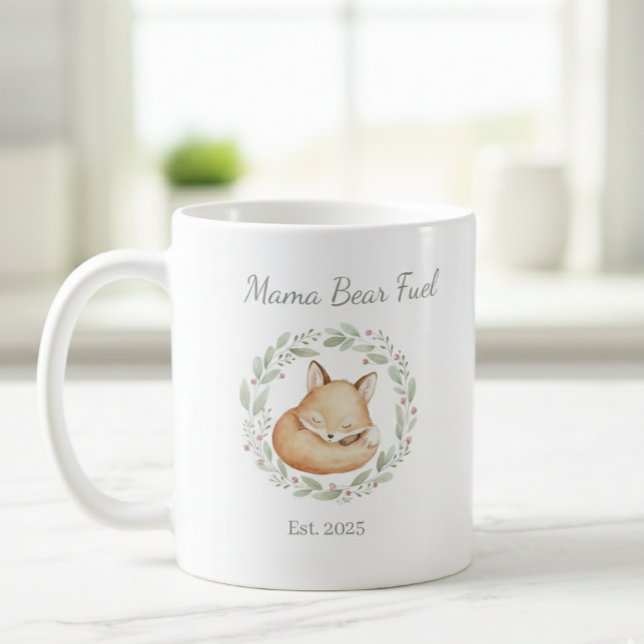Mama Bear Fuel Watercolor Fox Mug Kaffeetasse (Von Creator hochgeladen)