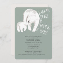 Mama Bear Green Neutral Baby Dusche