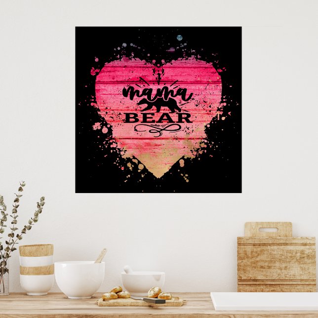 Mama Bear Heart Poster (Küche)