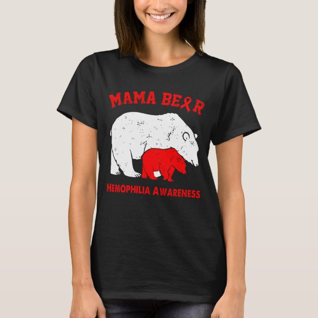 Mama Bear HEMOPHILIA Bewusstsein T-Shirt (Vorderseite)