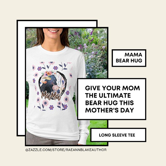 "Mama Bear Hug" Mutter Day Long Sleeve T - Shirt (Von Creator hochgeladen)