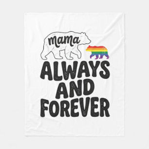 Mama Bear Immer Und Forever Vintage Regenbogen-Shi Fleecedecke