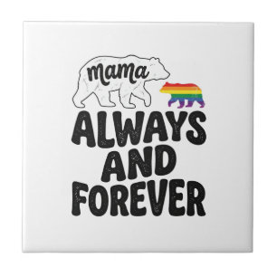 Mama Bear Immer Und Forever Vintage Regenbogen-Shi Fliese