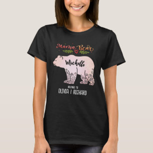 Mama Bear individuell Muttersprache Mama Bloral T-Shirt
