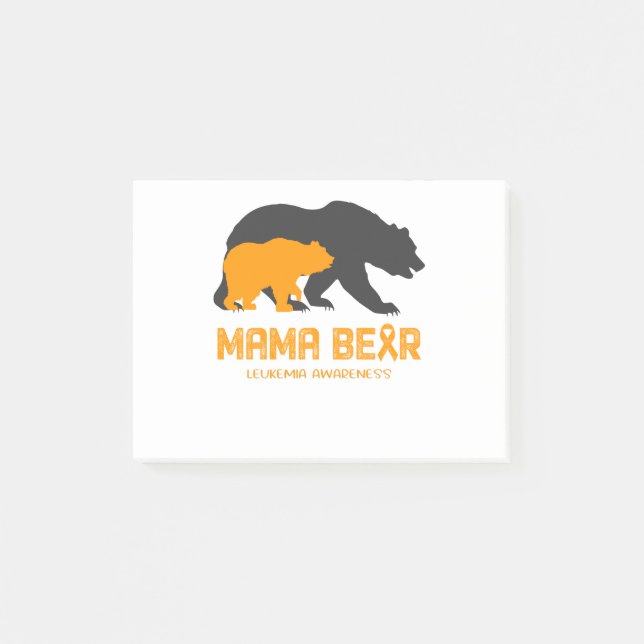 Mama Bear Leukämie Bewusstsein Post-it Klebezettel (Vorderseite)
