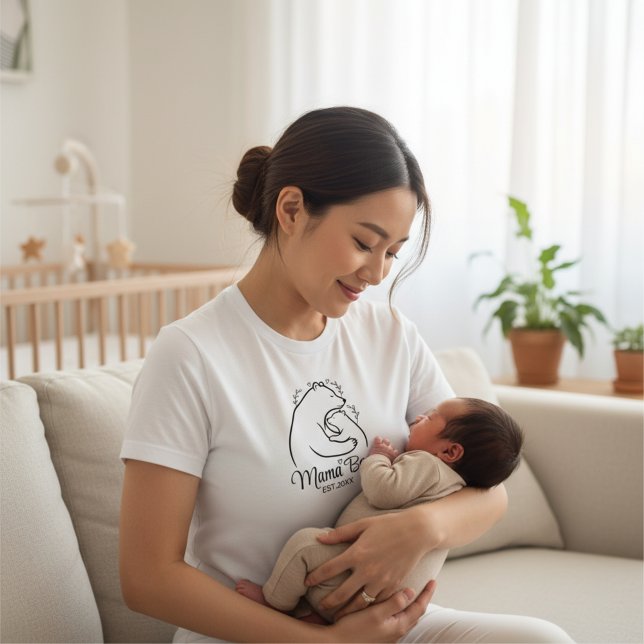 Mama Bear Line Art White Shirt Design (Von Creator hochgeladen)