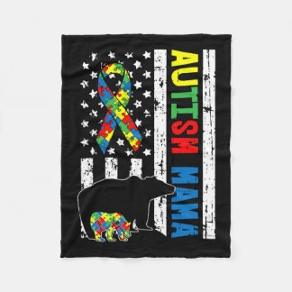 Mama Bear Matching Family Autism Awareness Geschen Fleecedecke