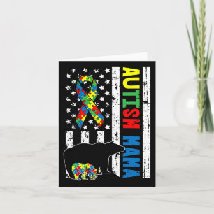 Mama Bear Matching Family Autism Awareness Geschen Karte
