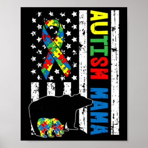 Mama Bear Matching Family Autism Awareness Geschen Poster