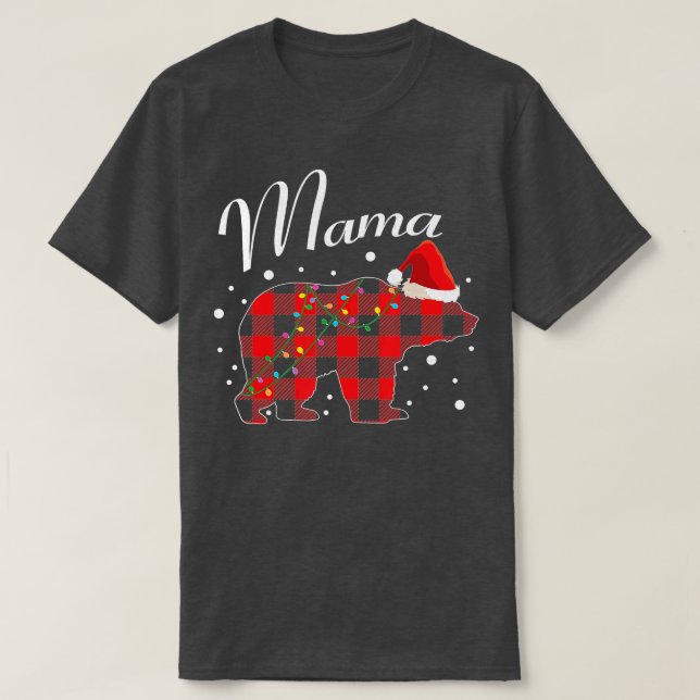 Mama Bear Matching Pajama Family Buffalo Mama Chri T-Shirt (Design vorne)
