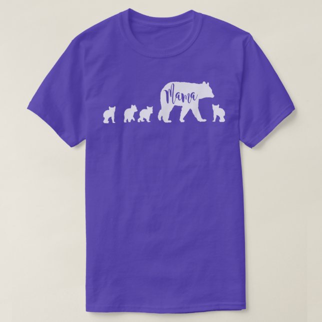 Mama Bear mit 4 Four Cubs Spaß Mama Muttergeschenk T-Shirt (Design vorne)