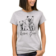 Mama Bear mit Zwei Cubs Sketch Art T - Shirt
