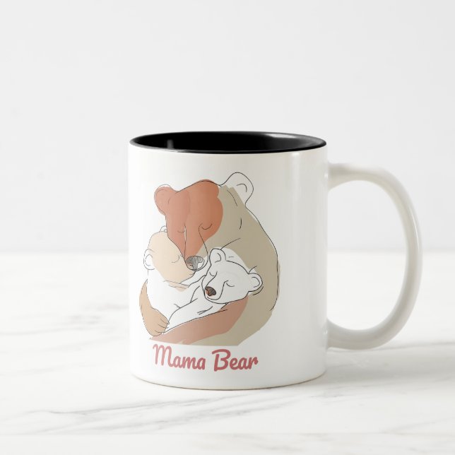 Mama Bear Mothers Day Zweifarbige Tasse (Rechts)