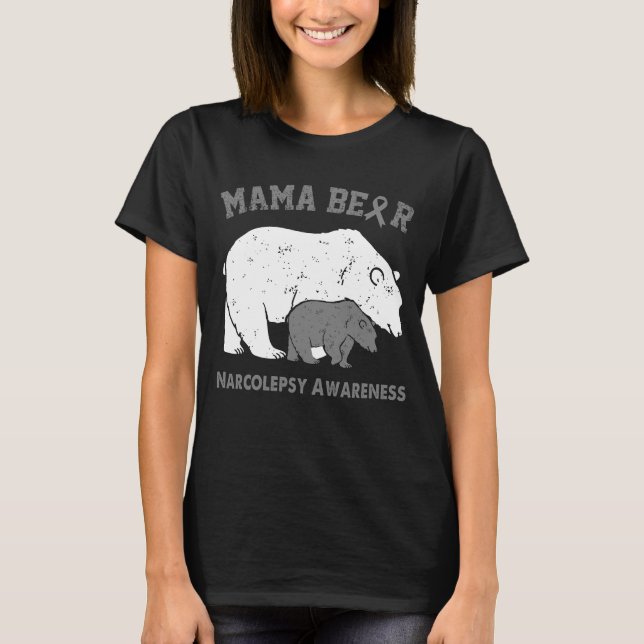 Mama Bear NARCOLEPSY Bewusstsein T-Shirt (Vorderseite)