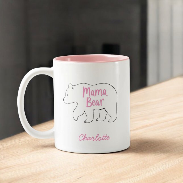 Mama Bear | Niedlicher und sonniger Muttertag Zweifarbige Tasse (Von Creator hochgeladen)