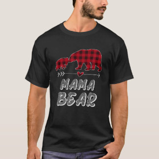 Mama Bear Pajama Red Buffalo Xmas Funny Family Chr T-Shirt