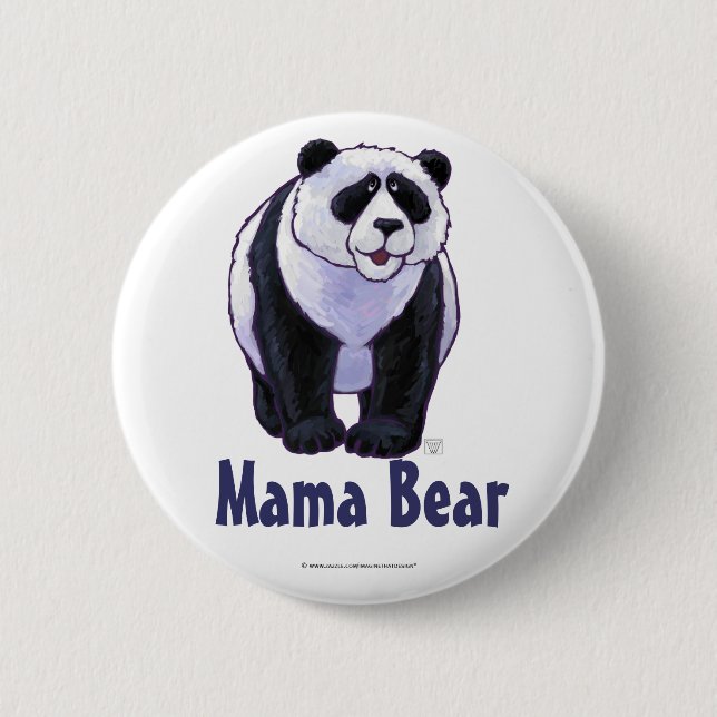 Mama Bear Panda Bear Button (Vorderseite)
