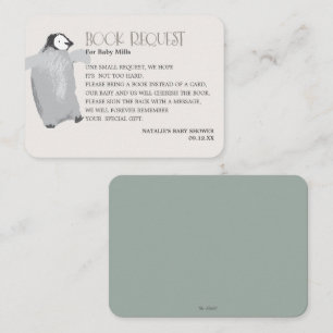 Mama Bear Penguin Neutral Baby Shower Buchanfrage Begleitkarte