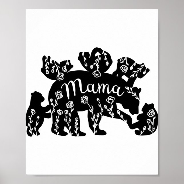 Mama Bear Png JPG Pdf Files, Mama Baby Bear Poster (Vorne)