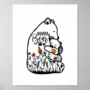 Mama Bear Png JPG Pdf Files, Mama Baby Bear Poster