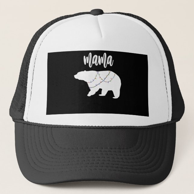 Mama Bear Polar Bärenkette Weihnachten Truckerkappe (Vorderseite)