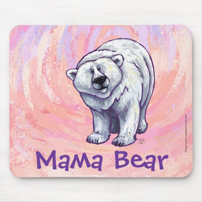Mama Bear Polar Bear Mousepad (Vorne)