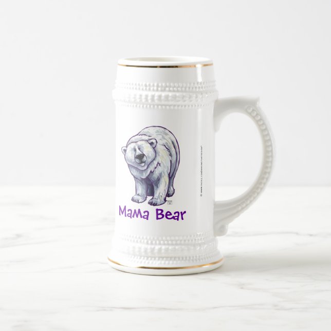 Mama Bear Polar Bear Stein Bierglas (Rechts)